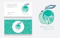 Business card templates and apple - logotype Royalty Free Stock Photo