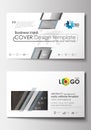 Business card templates. Cover design template, easy editable blank, flat layout. Abstract 3D construction and polygonal