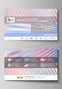 Business card templates. Easy editable layout, abstract vector template. Sweet pink and blue decoration, pretty romantic
