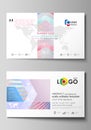 Business card templates. Easy editable layout, abstract vector template. Sweet pink and blue decoration, pretty romantic
