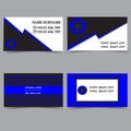 Business card templates. Stationery design vector set. Blue, white and black colors. Flat style vector illustration Royalty Free Stock Photo