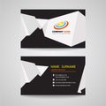 Business card vector design - White sharp origami paper on black background