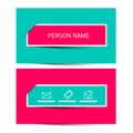 Business Card Vector Retro Simple Layout