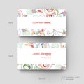 Business card vector template with floral abstract background Royalty Free Stock Photo