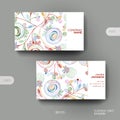 Business card vector template with floral abstract background Royalty Free Stock Photo