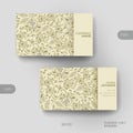 Business card vector template with floral ornament Royalty Free Stock Photo