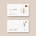 Business card women line art template