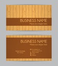 Business card. Wooden design. Set IV.