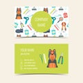 Business cards for animal grooming. Promotional products. Flat design. Vector Royalty Free Stock Photo