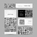Business cards collection, ethnic ornament for Royalty Free Stock Photo