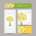 Business cards collection, floral bouquet design Royalty Free Stock Photo