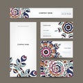 Business cards collection, floral design Royalty Free Stock Photo