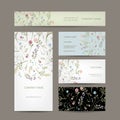 Business cards collection, floral design Royalty Free Stock Photo