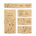 Business cards collection, floral design Royalty Free Stock Photo