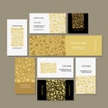 Business cards collection, floral design Royalty Free Stock Photo