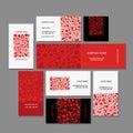 Business cards collection, floral design Royalty Free Stock Photo