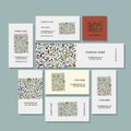 Business cards collection, floral design Royalty Free Stock Photo