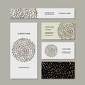 Business cards collection, floral mandala design Royalty Free Stock Photo