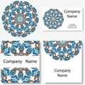 Business cards collection. Ornament for your design with lace mandala. Vector background. Indian, Arabic, Islam motifs.