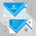 Set of blue and white Modern Corporate Business Card Design