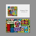 Business cards design, ethnic floral ornament Royalty Free Stock Photo