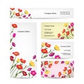 Business cards design, floral bouquet Royalty Free Stock Photo