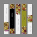 Business cards design, fruit market sketch