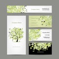 Business cards design, spring tree floral Royalty Free Stock Photo