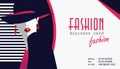 Business cards with fashion woman. Vector illustration