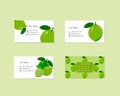 Business Cards with Ripe Juicy Lime Fruit