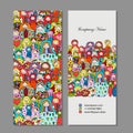 Business cards set, Matryoshka, russian nesting dolls design Royalty Free Stock Photo