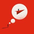 Business career ambition minimal illustration. Symbol of aspiration, motivation, leadership. Editable vector concept.