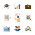Business career colored icons