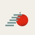 Business career future vector concept. Symbol of vision, growht, progress and corporate ladder. Minimal illustration