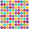 100 business career icons set color