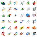 Business career icons set, isometric style Royalty Free Stock Photo