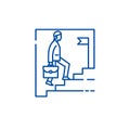 Business career line icon concept. Business career flat vector symbol, sign, outline illustration.