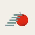 Business career top vector concept. Symbol of success, growth, climbing corporate ladder. Minimal illustration