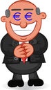 Business Cartoon - Man Greedy with Money Eyes Royalty Free Stock Photo