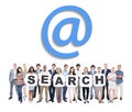 Business And Casual People Holding Word Search Royalty Free Stock Photo