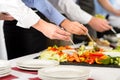 Business catering people take buffet food Royalty Free Stock Photo