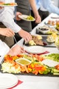 Business catering people take buffet food Royalty Free Stock Photo