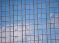 Business center. Glass facade background blue sky reflection. Modern architecture. Construction and design. Commercial Royalty Free Stock Photo