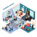 Business Center Isometric Composition