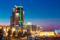 Business Center Of Minsk At Night Scene Street