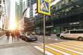 business center of Moscow skyscrapers. company headquarters offices.solar glare