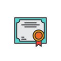 Business Certificate filled outline icon