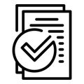 Business certification icon, outline style