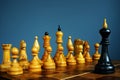 Business challenge and competitive strategy. King in front of other chess Royalty Free Stock Photo