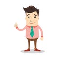 Business character with smile expression and shows thumb